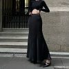 Women's Solid Color Acetate Satin Design Skirt