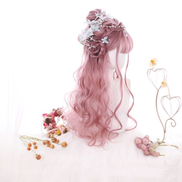 Long Curly Hair Fashion Full Headgear Air Bangs Chemical Fiber Wig - Image 2