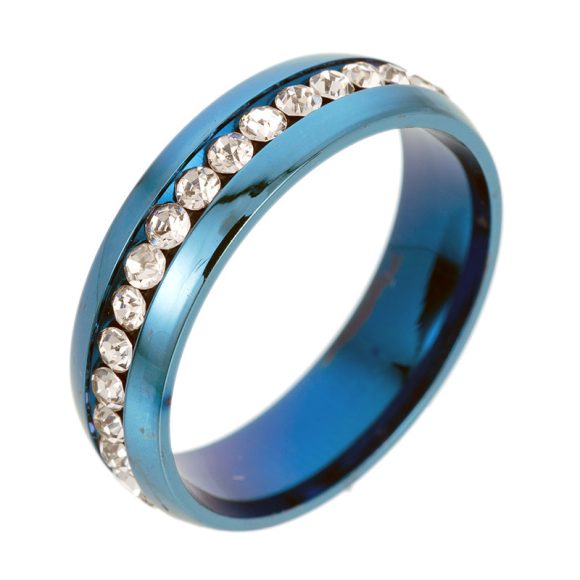 Personalized Fashion Single Row Diamond Ring Stainless Steel - Image 4