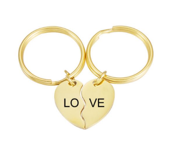 Love Stainless Steel Lettering Keychain Pendant Friend Couple - Image 5