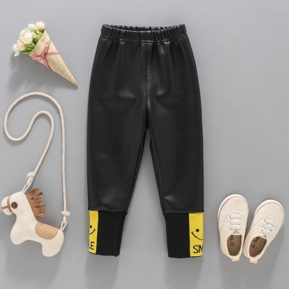 Girls' Warm Bottomed Leather Pants - Image 4