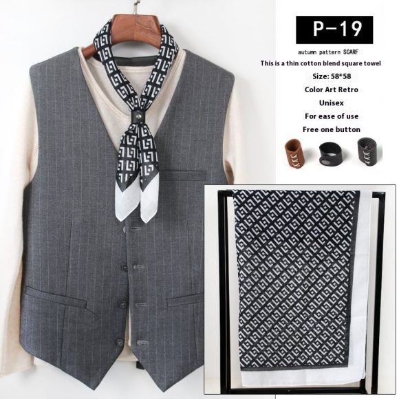 All-matching Men's Scarf Thin Youth Silk Scarf - Image 10