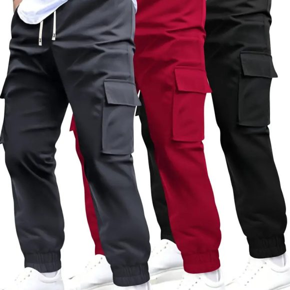 Men's Multi-pocket Workwear Pants Ancient Leisure Tappered Trousers - Image 6