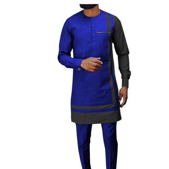African Ethnic Printing Batik Cotton Men's Casual Suit - Image 7
