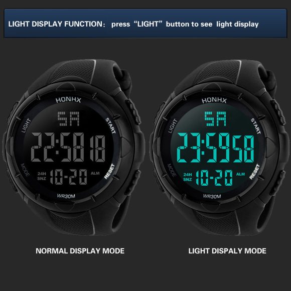 Men's Electronic Watch Negative Black Large Screen Sport Watch - Image 2