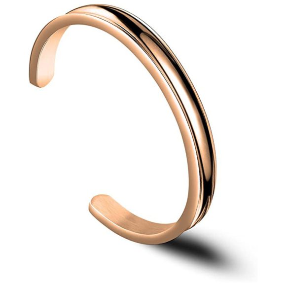 Stainless Steel C- Shaped Concave Open-ended Bracelet - Image 5