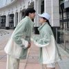 Mint Green Stitching Berber Fleece Coat Men And Women - Image 2