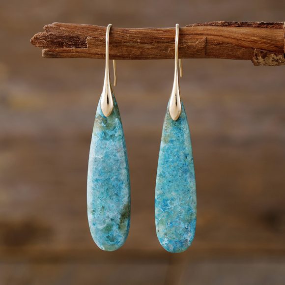 High Quality Light Luxury Long Water Drops Natural Stone High-key Eardrop - Image 5