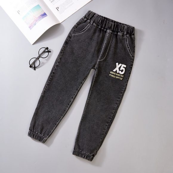 Boys Jeans Autumn And Winter New One-piece Velvet - Image 2