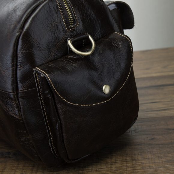 Top Layer Oil Wax Skin Cowhide Leather Retro Men's 14-inch Business Handheld Official Document Bag - Image 4