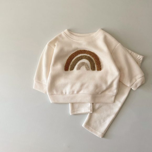 Spring And Autumn Newborn Alphabet Embroidery Baby Long Sleeve Two-piece Suit - Image 7
