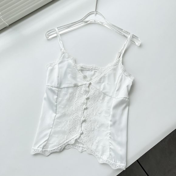 Lace Satin Sweet Slim Fit Small Slip Top 3403 - Image 7
