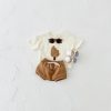 Girls' Casual Round Neck Cotton Ice Cream Patch Short Sleeve Shorts Suit - Image 4