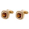 High Quality Classic French Turtle Surface Glass Cufflinks - Image 5