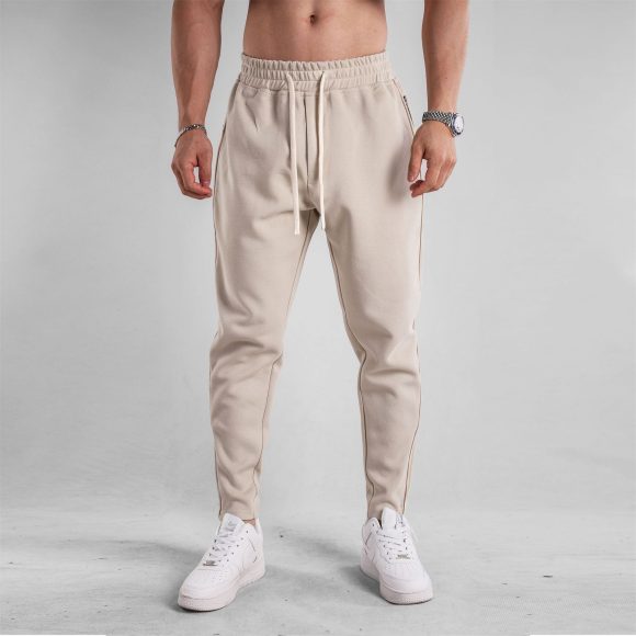 Slim Fit Leg Opening Zipper Ankle Banded Pants - Image 8