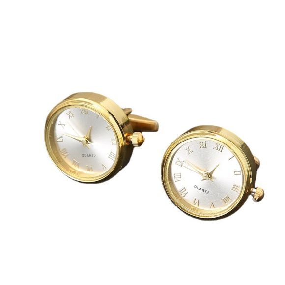 Men's Light Luxury Clock Cufflinks Fashion French Rotatable Golden Cuff - Image 9
