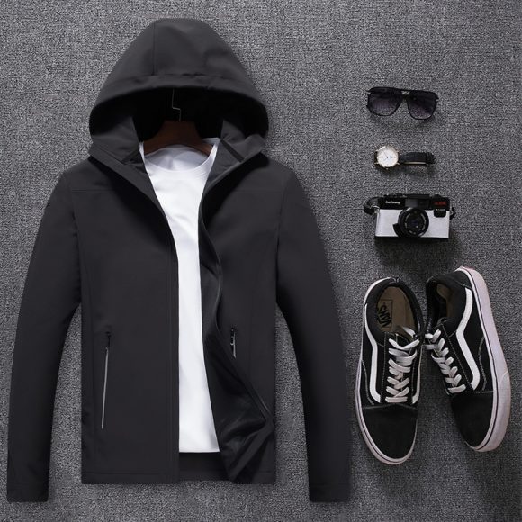 Men's movement in the spring and autumn season, men's single layer elastic mountaineering jackets, waterproof, windproof, breathable and caprant riding clothes - Image 8