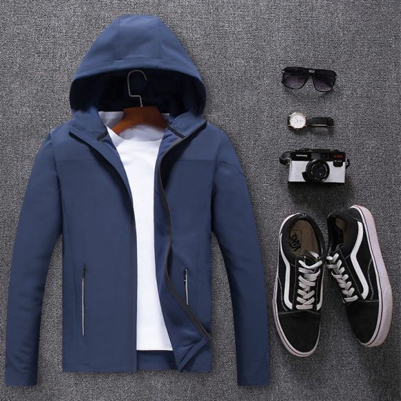 Men's movement in the spring and autumn season, men's single layer elastic mountaineering jackets, waterproof, windproof, breathable and caprant riding clothes - Image 4