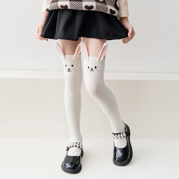 Cute Girl Cartoon Unique Panda Puppy Bunny Princess Style Long Socks - Image 8