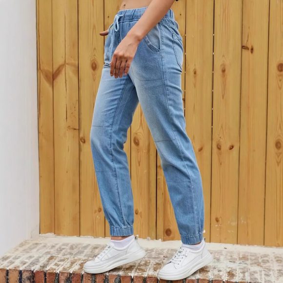 Elastic Waistband Jeans For Women - Image 4