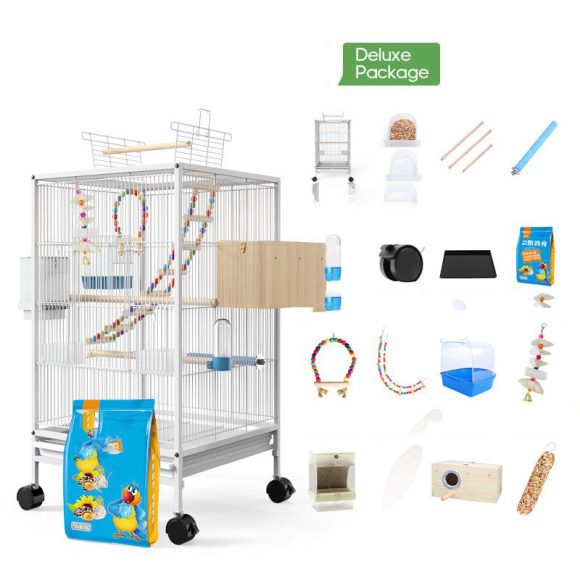 Parrot Xuanfeng Bird Cage With Feeder Toy Grass Nest Breeding Box - Image 8