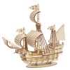 Wooden Pirate Ship Assembled Model Decorative Toys - Image 3