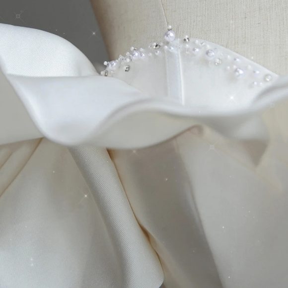 Satin Light Wedding Dress Bride French Super Fairy - Image 2