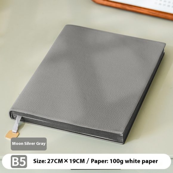 Litchi Pattern Soft Leather Covered Notebook - Image 10
