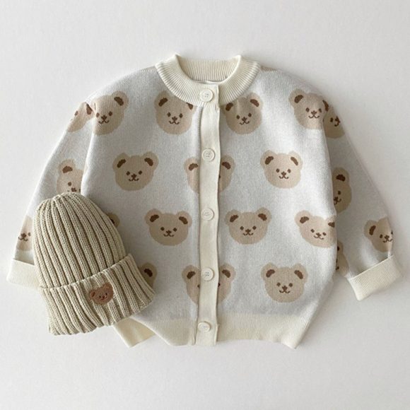 Children's Fashion Bear Sweater Coat Fashion Cute Cartoon Round Neck - Image 2