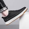 Men's Cowhide Board Shoes Thick Bottom Retro Trendy Flat Handmade Sewing - Image 5