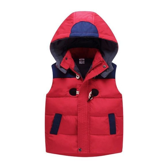 Boys And Girls Baby Plus Velvet Padded Hooded Vest Kindergarten Uniforms - Image 4