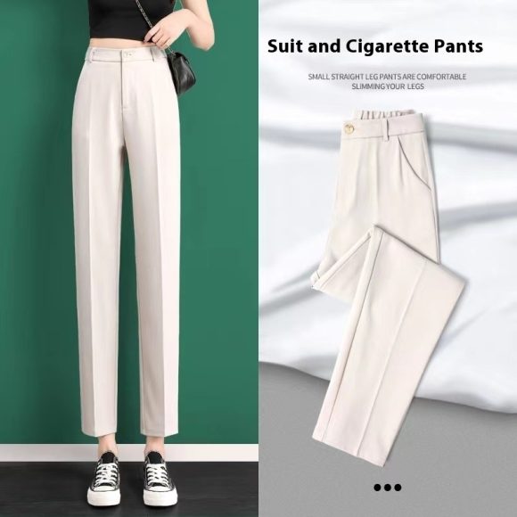 White Suit Pants For Women Spring And Autumn Loose - Image 4
