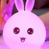 Cute Night Light Animal Rabbit Night lamps Touch Sensor Silicone LED Colorful Lights - Image 4