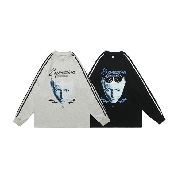 Heavy Pure Cotton Portrait Letter Printed Loose Long Sleeves - Image 6