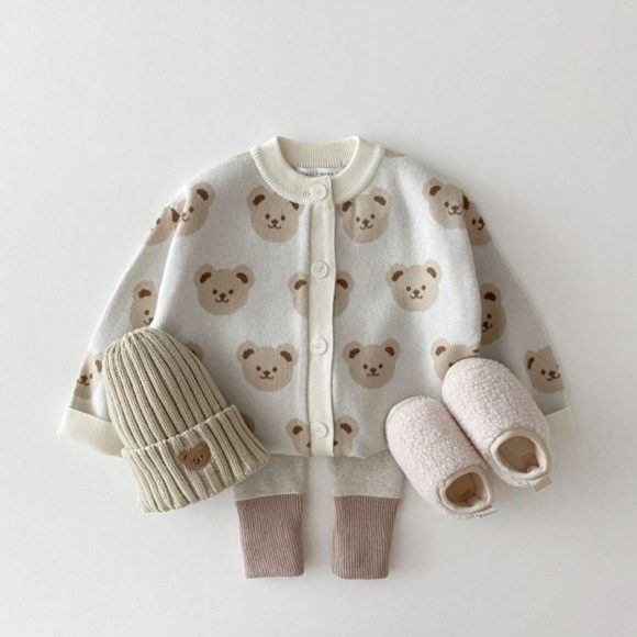 Children's Fashion Bear Sweater Coat Fashion Cute Cartoon Round Neck - Image 4