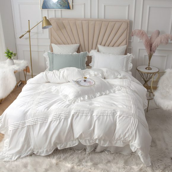 Lace Bed Skirt Quilt Cover Girl Heart Household Bedding Korean Princess Style Four-piece Quilt Cover - Image 5