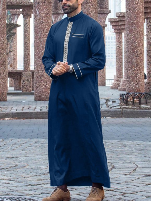 Muslim Middle East Long Sleeve Embroidered Casual Ethnic Robe - Image 4