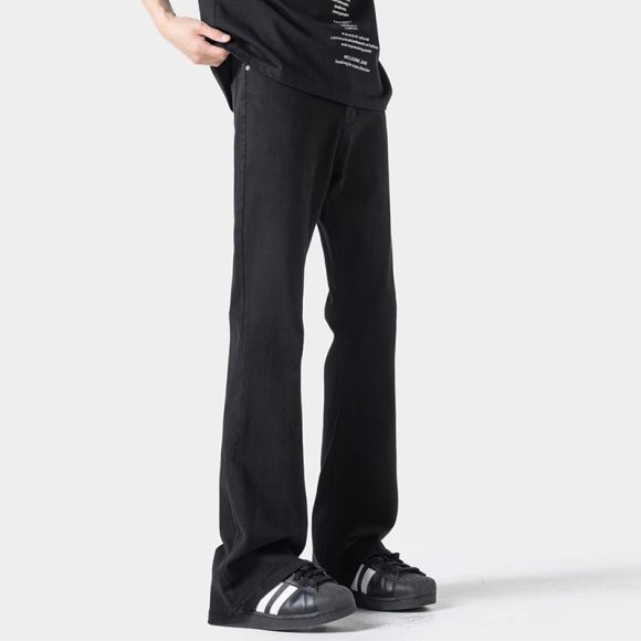 Black Casual Trousers Straight Micro-pull - Image 5