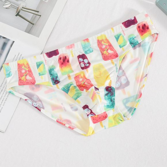 Briefs Printed Ice Silk Underwear Breathable Refreshing Thin Panties - Image 3