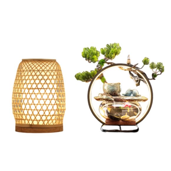 Table Lamp Bedroom Bedside Night Light Simple Handmade Bamboo Lamp - Image 7