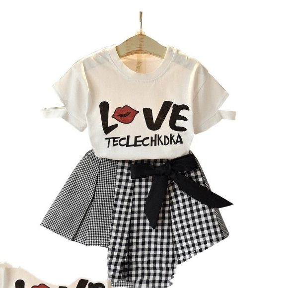 Kids Baby Girls Clothing Sets Summer TShirtsskirt Clothes - Image 6