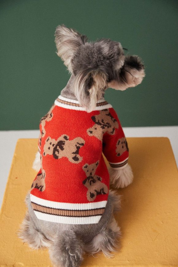 Dog Cat Sweater Preppy Style V-neck Striped Vest Pet Puppy Winter Warm Clothes Apparel For Dogs Cats - Image 3