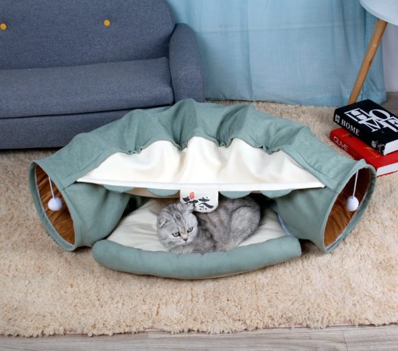 Pet Cats Tunnel Interactive Play Toy Mobile Collapsible Ferrets Rabbit Bed tunnels Indoor Toys Kitten Exercising Products - Image 6
