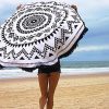 European and American printed tassel round beach mats Seaside yoga mat round beach towels