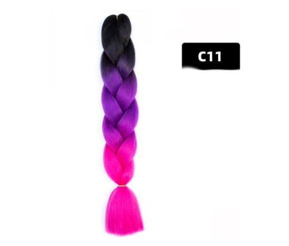 Color Big Braid African Chemical Fiber High Temperature Silk Wig Gradient - Image 2