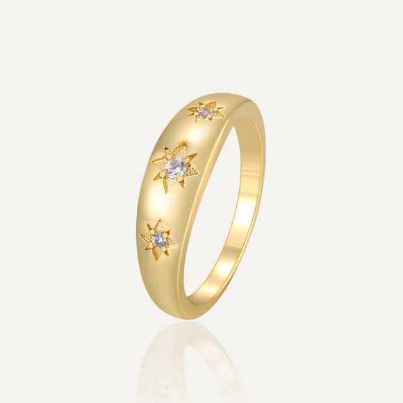Six-pointed Star Zircon Ring Female - Image 4