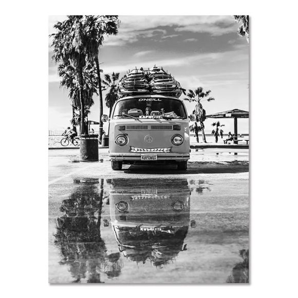 Nordic Modern Black And White Seaside Landscape Holiday Surfing Background Wall Poster Frameless Painting - Image 7