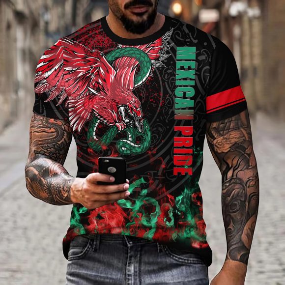 Eagle And Snake T-shirt Loose Round Neck Men's Short Sleeve T-shirt - Image 6