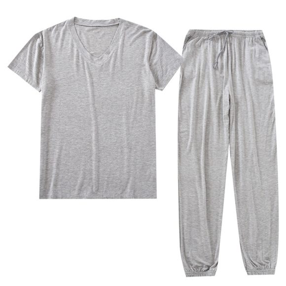 Men's Ice Silk Modal Short Sleeved Pants Set - Image 4