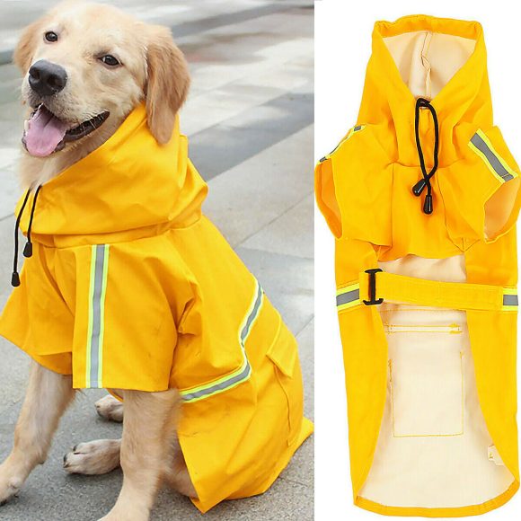 Dog Raincoat,Waterproof Dog Rain Jacket With Safety Reflective Stripe,Hooded Slicker Dachshund Doggy Dog Poncho With Leash For Dogs And Puppies - Image 9